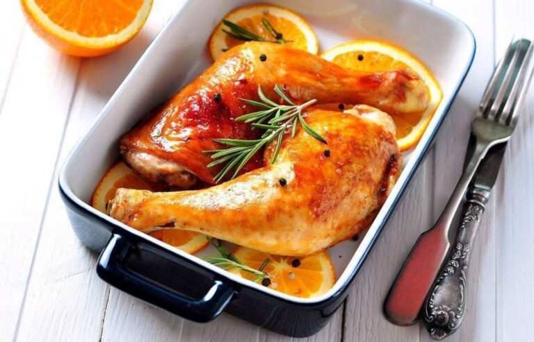 Куриные окорочка с апельсинами