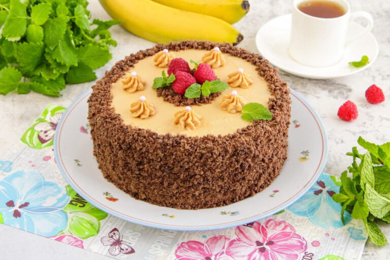 ТОРТ С БАНАНОМ И СГУЩЕНКОЙ ВАРЕНОЙ